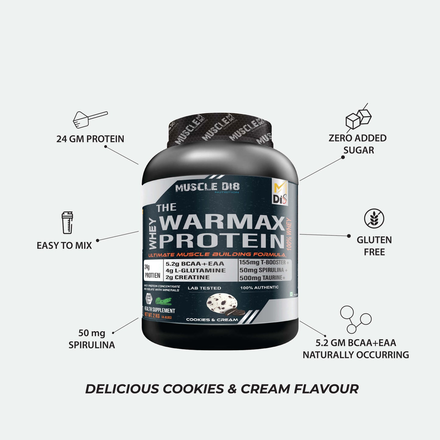 The Warmax Whey Protein Cookies & Cream