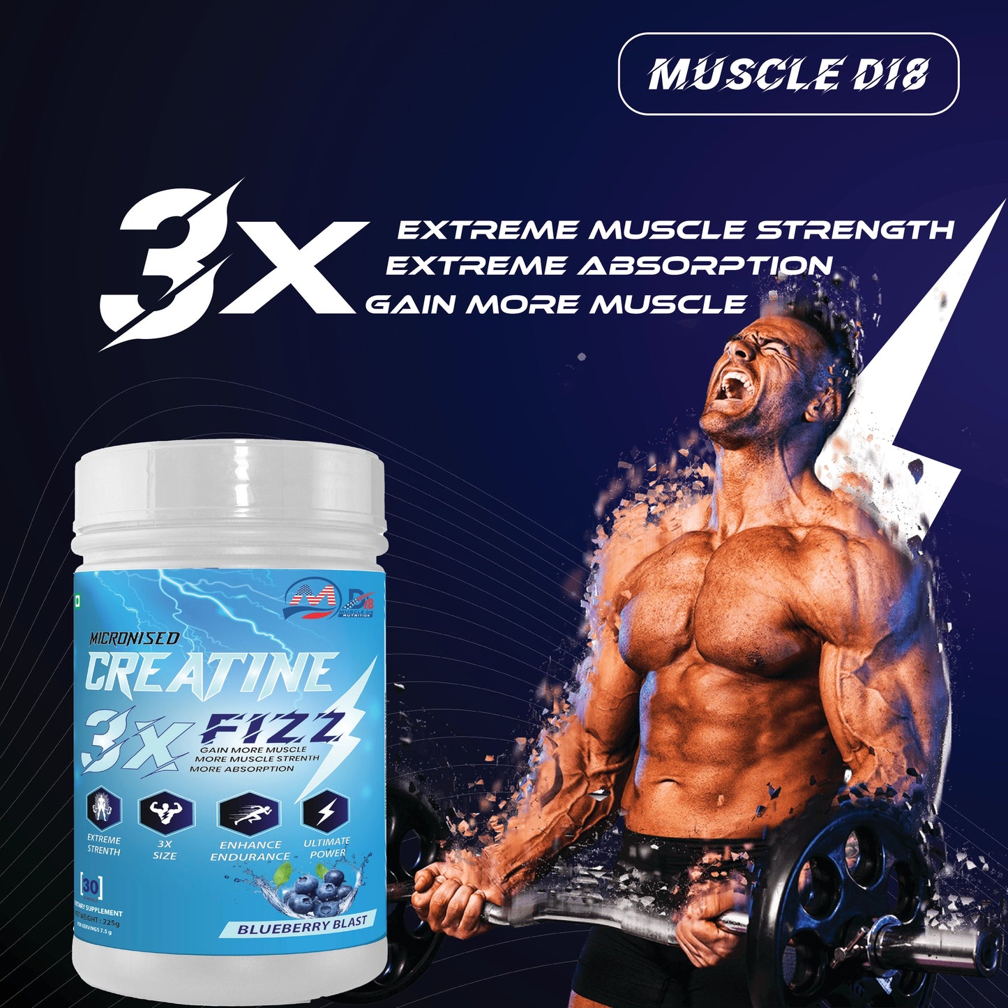 Creatine Fizz Blueberry