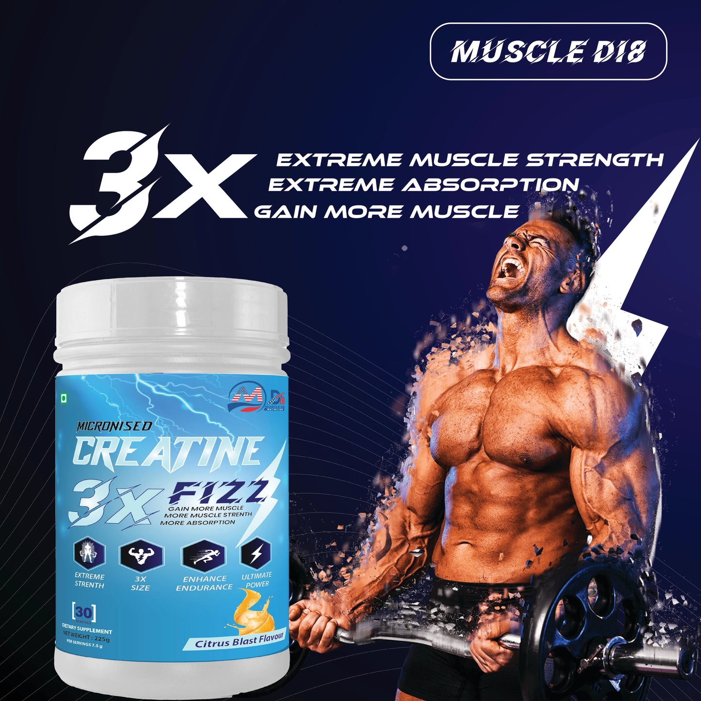 Creatine Fizz Citrus Blast Flavour