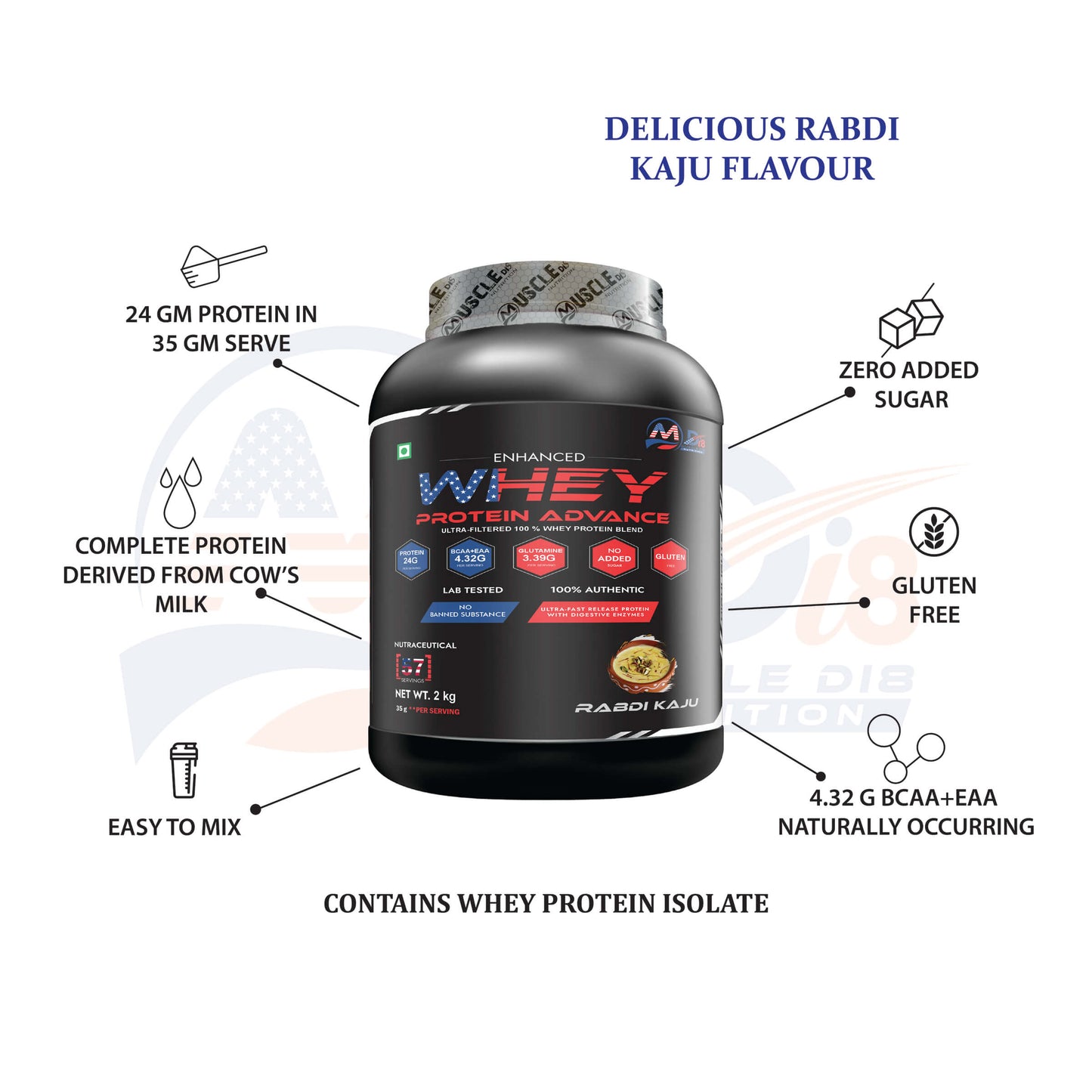 Whey Protein Advance Rabdi Kaju - 2Kg