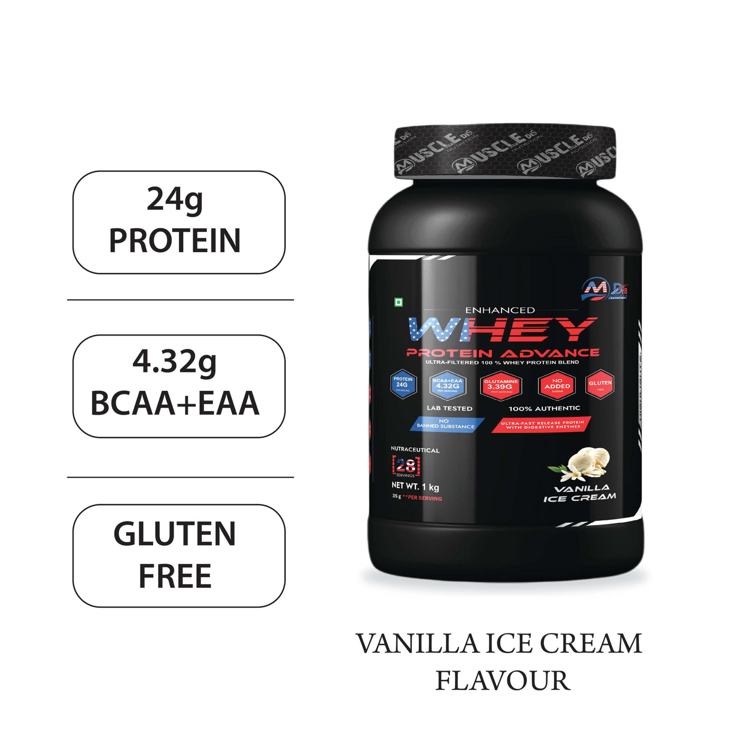 Whey Protein Advance Vanilla Ice Cream - 1Kg