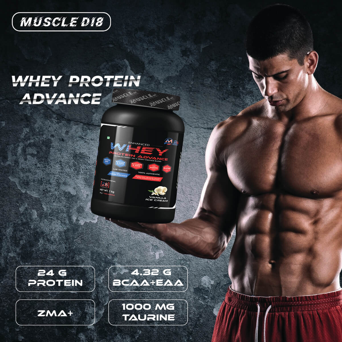 Whey Protein Advance Vanilla Ice Cream - 1Kg