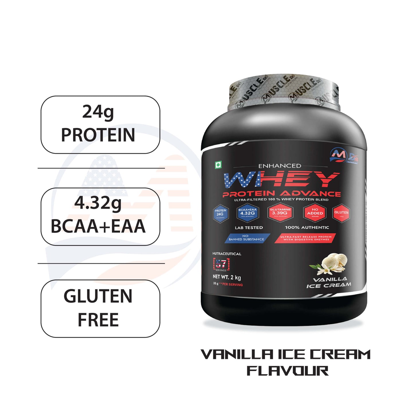 Whey Protein Advance Vanilla Ice Cream - 2Kg