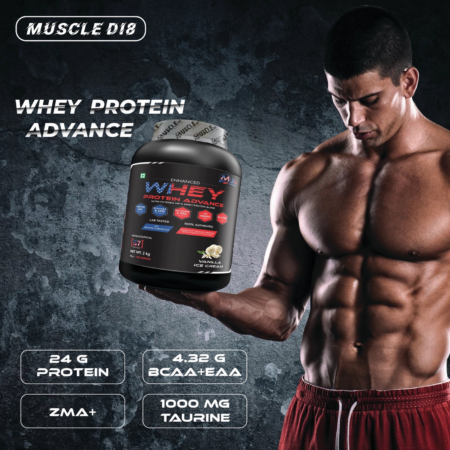 Whey Protein Advance Vanilla Ice Cream - 2Kg