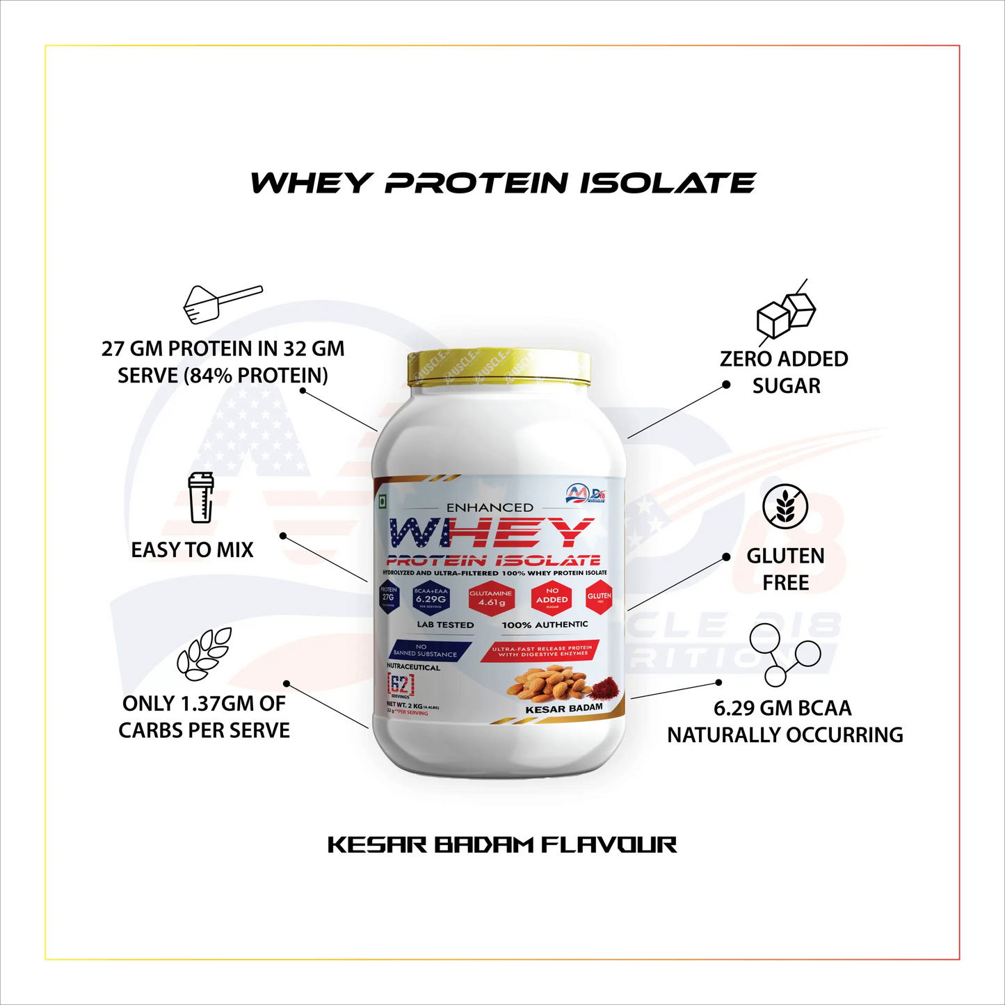 Whey Protein Isolate Kesar Badam