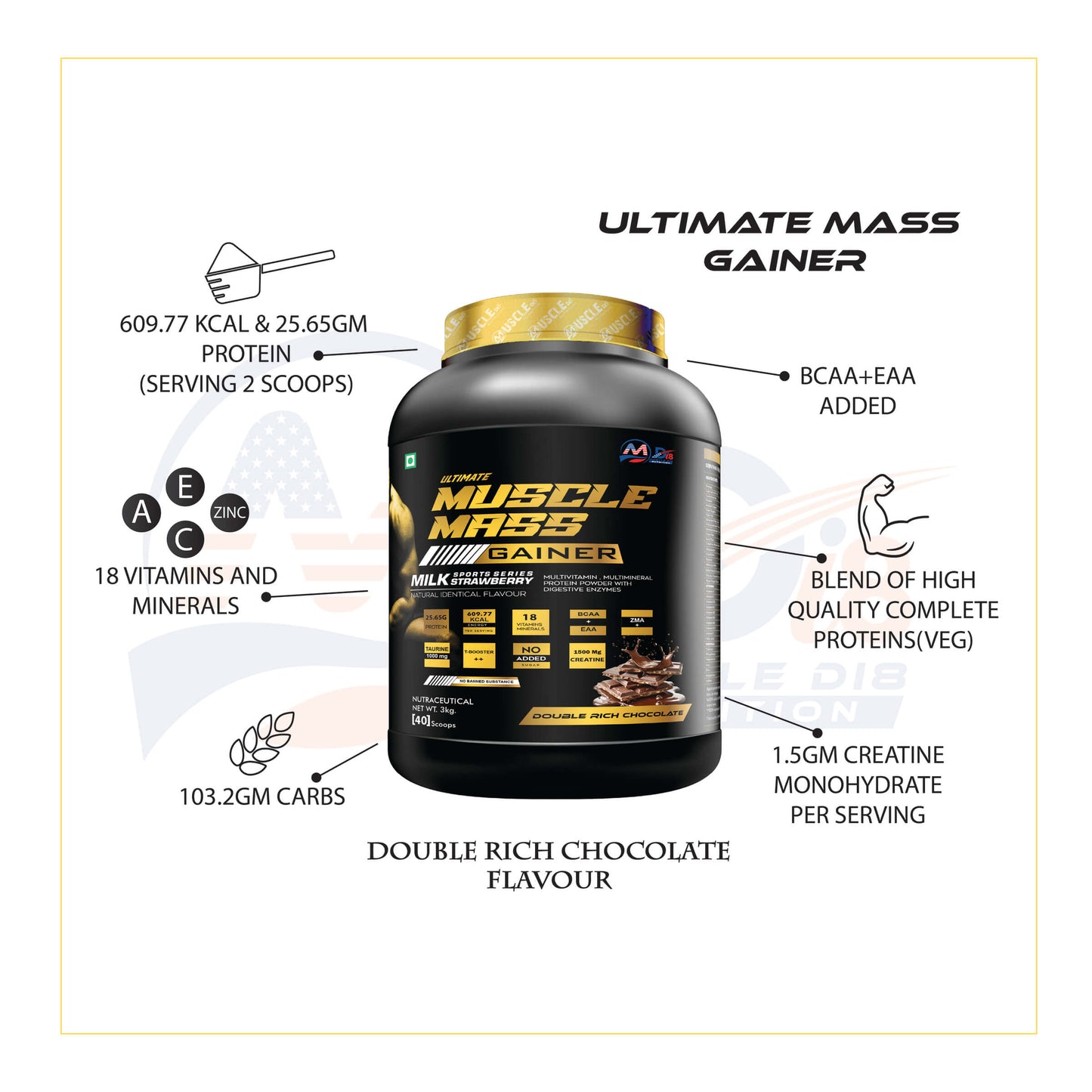 Mass Gainer Chocolate - 3Kg